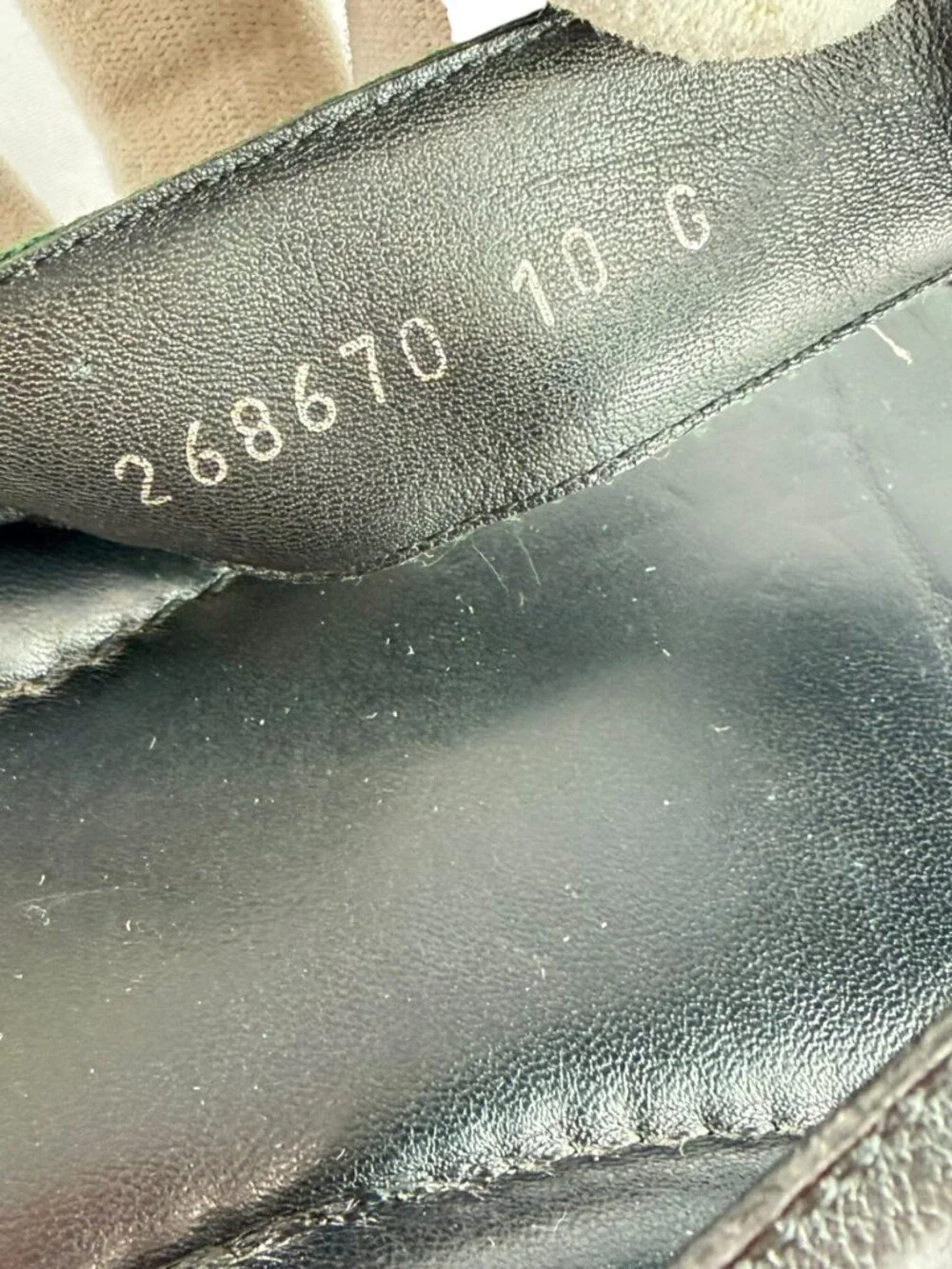 GUCCI Guccissima 268670 Web Black Leather Men's Sandal 10 - 10.5US Made in Italy